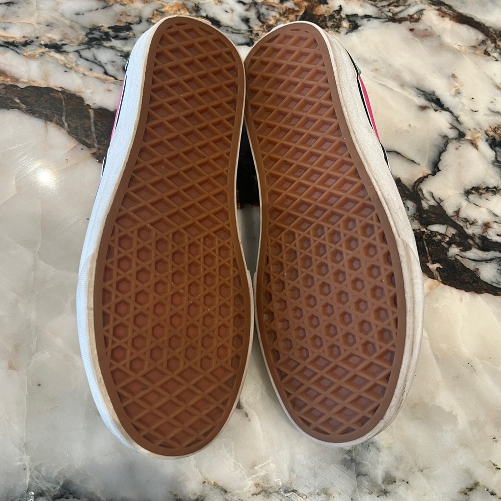 Vans Hot Pink Checkered Slip-On Sneakers - Picture 2 of 6